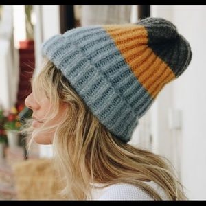 Free People Color Block Knit Beanie